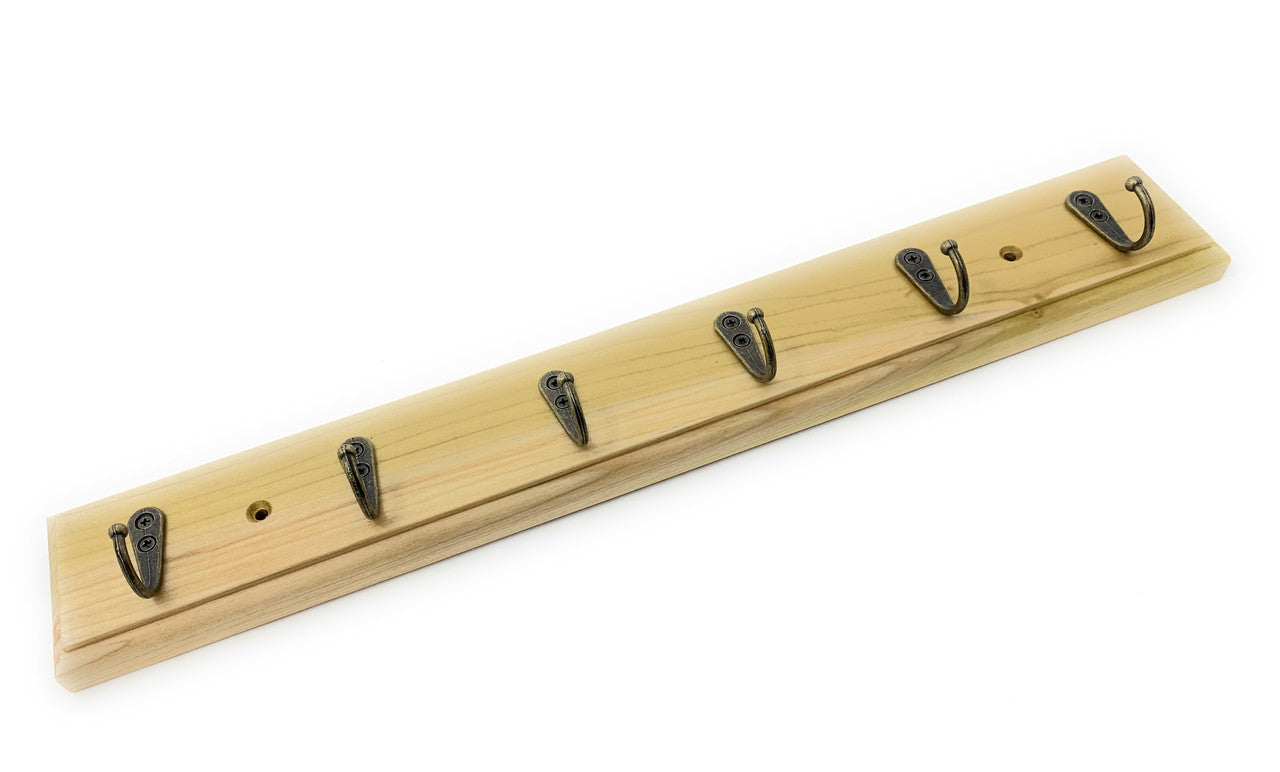 MLTOOLS Coat Rack Wall Mounted Solid hard Wood Hook Rack | 6 Small Hooks | Handmade in USA