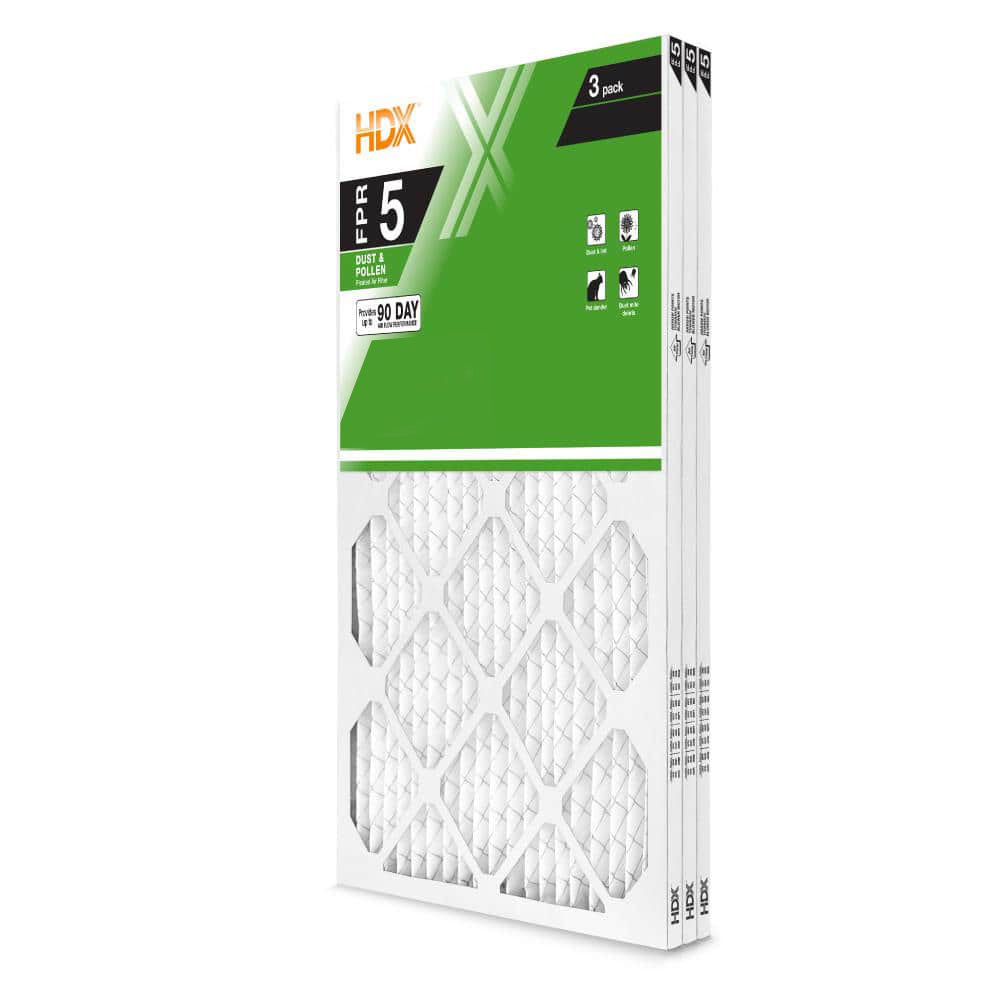 HDX 16 in. x 24 in. x 1 in. Standard Pleated Furnace Air Filter FPR 5, MERV 8 (3-Pack)
