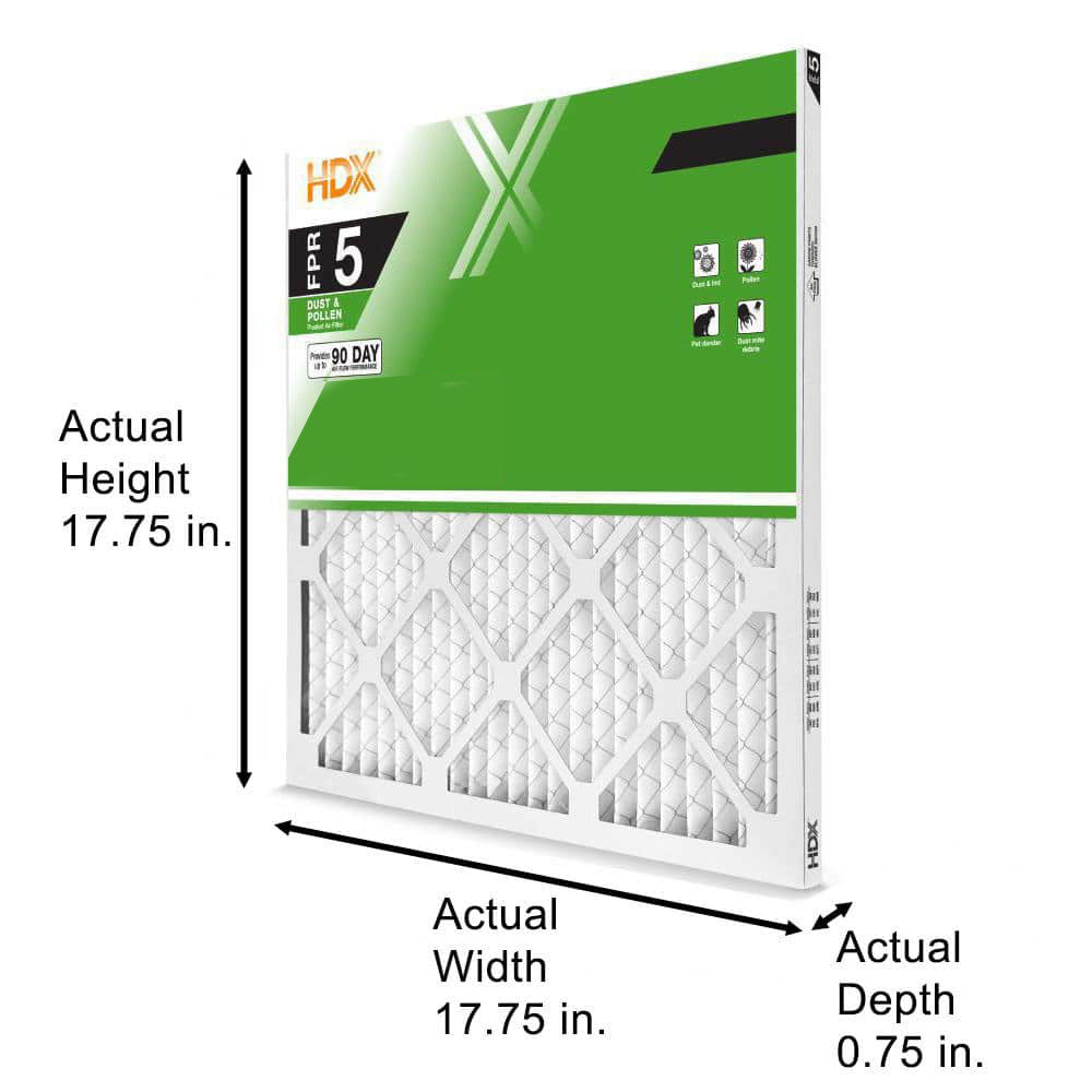 HDX 18 in. x 18 in. x 1 in. Standard Pleated Furnace Air Filter FPR 5, MERV 8 (3-Pack)