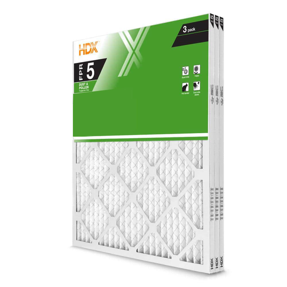 HDX 20 in. x 24 in. x 1 in. Standard Pleated Furnace Air Filter FPR 5, MERV 8 (3-Pack)