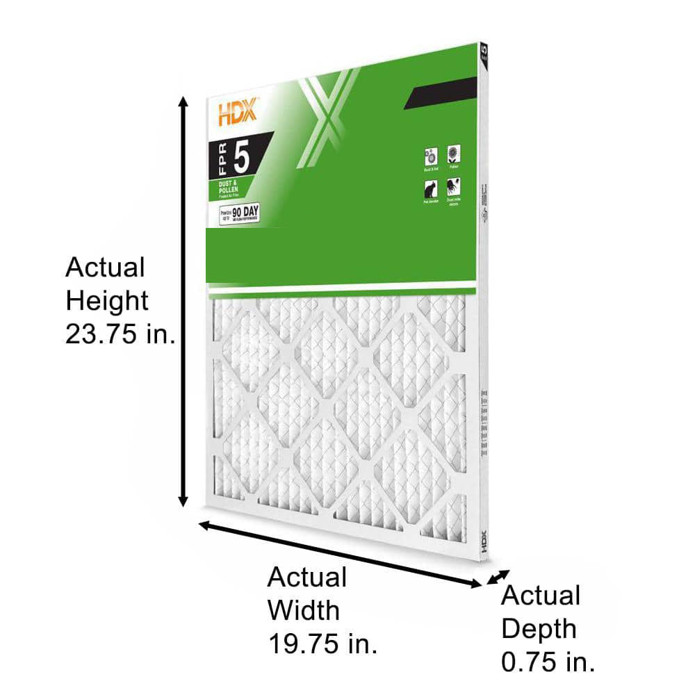 HDX 20 in. x 24 in. x 1 in. Standard Pleated Furnace Air Filter FPR 5, MERV 8 (3-Pack)
