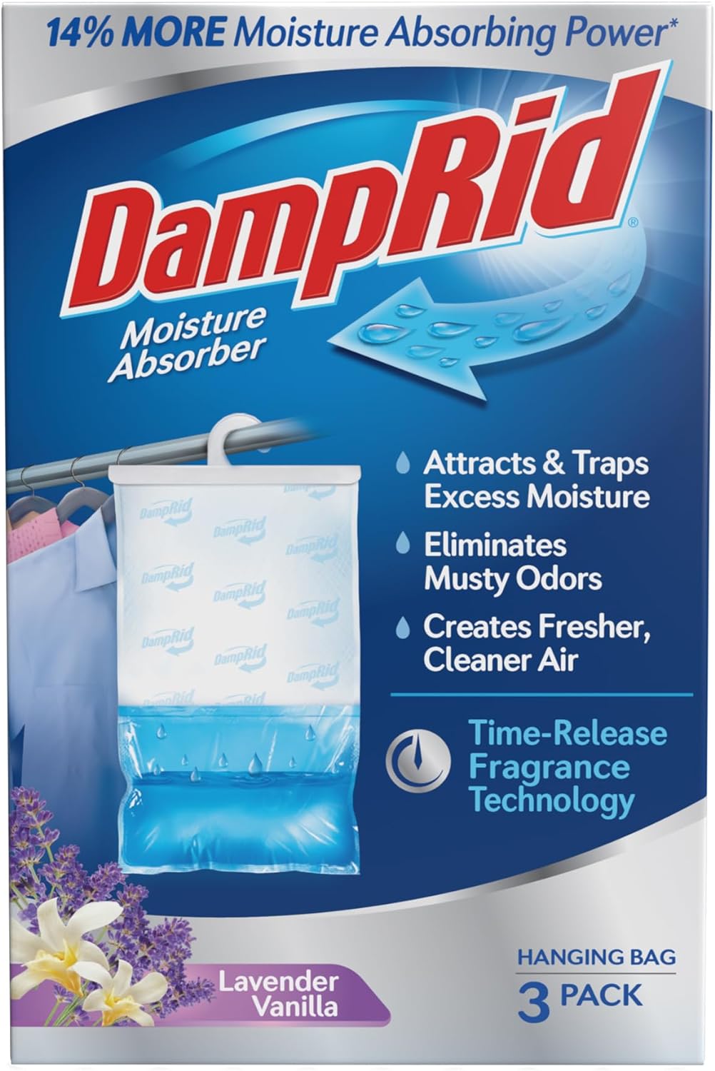 DampRid15.4 oz Hanging Moisture Absorber, Pack of 3, Lavender Vanilla