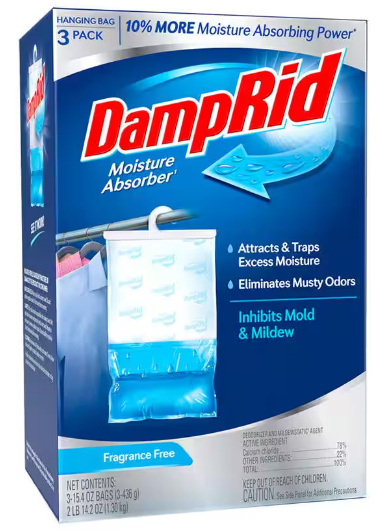 DampRid 15.4 oz Hanging Moisture Absorber, Pack of 3, Fragrance Free