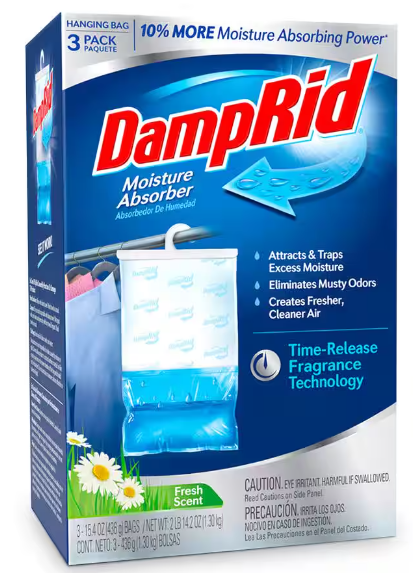 DampRid 15.4 oz Hanging Moisture Absorber, Pack of 3, Fresh Scent