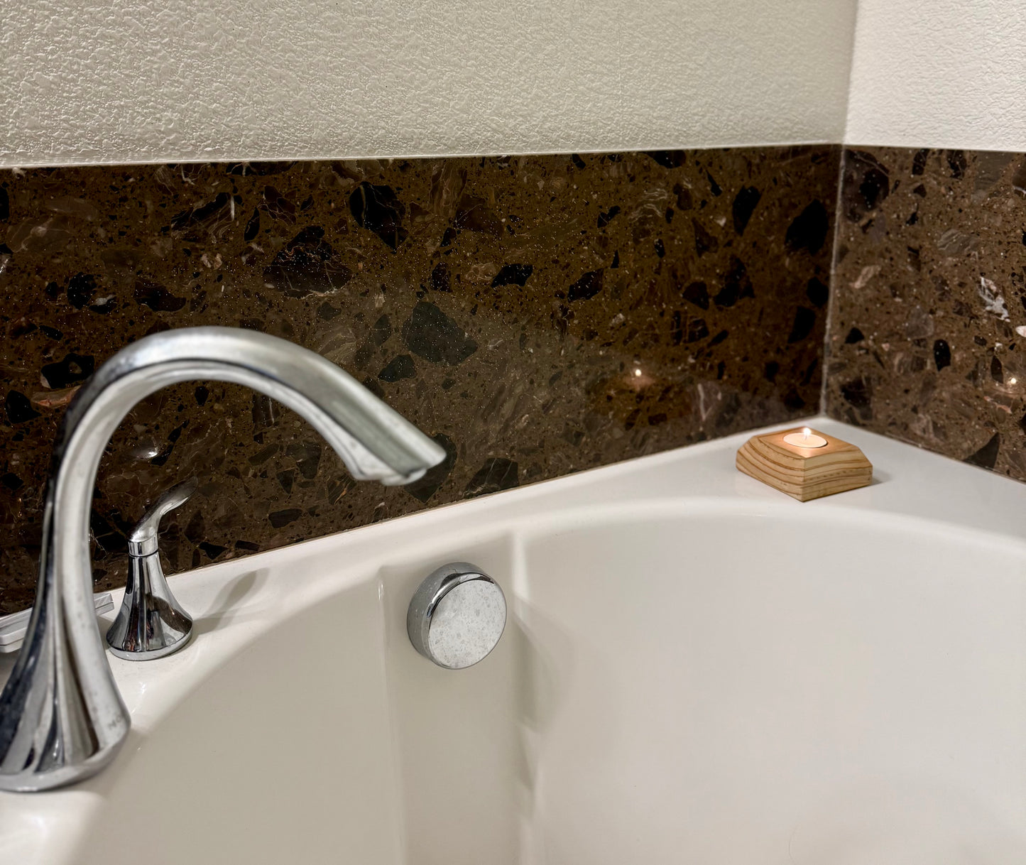 Handmade in USA Solid Pine Wood Tea Light Candle Holder – Minimalist Square Wooden Tealight Holder for Home Decor, Meditation & Gift