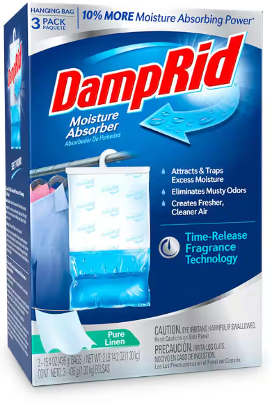 DampRid 15.4 oz. Hanging Moisture Absorber, Pack of 3, Pure Linen