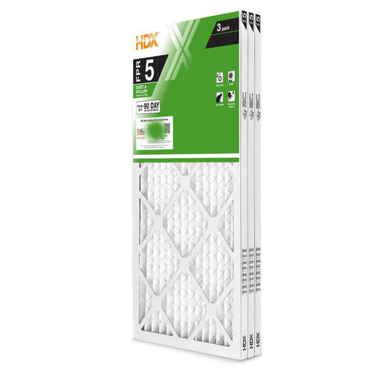 HDX 14 in. x 24 in. x 1 in. Standard Pleated Furnace Air Filter FPR 5, MERV 8 (3-Pack)