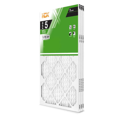 HDX 16 in. x 25 in. x 1 in. Standard Pleated Furnace Air Filter FPR 5, MERV 8 (3-Pack)