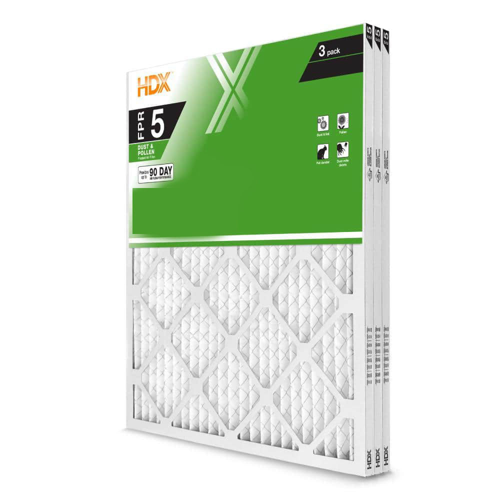 HDX 18 in. x 20 in. x 1 in. Standard Pleated Furnace Air Filter FPR 5, MERV 8 (3-Pack)