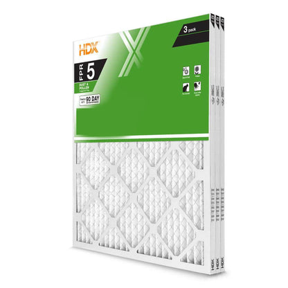 HDX 18 in. x 20 in. x 1 in. Standard Pleated Furnace Air Filter FPR 5, MERV 8 (3-Pack)