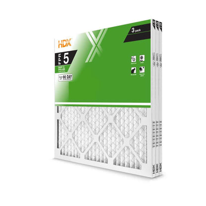HDX 24 in. x 24 in. x 1 in. Standard Pleated Furnace Air Filter FPR 5, MERV 8 (3-Pack)