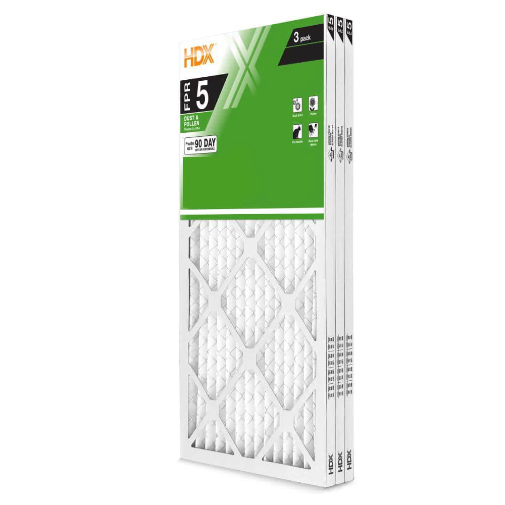 HDX 14 in. x 30 in. x 1 in. Standard Pleated Furnace Air Filter FPR 5, MERV 8 (3-Pack)