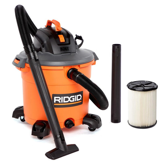 RIDGID 16 Gallon 5.0 Peak HP NXT Shop Vac Wet Dry Vacuum with General Debris Filter, Locking Hose and Accessory Attachments